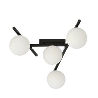 SMART 4-lichts plafondlamp - Zwart met wit glas - Mooier Thuis