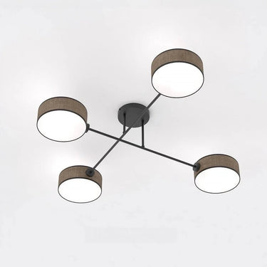 MAGA 4-lichts plafondlamp - Bruin textiel