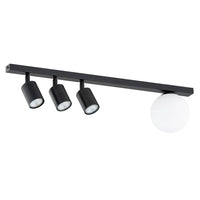BASTER 4-lichts plafondlamp - Zwart met wit glas - Mooier Thuis