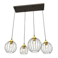NANDO 4-lichts hanglamp - Zwart goud metaal - Mooier Thuis