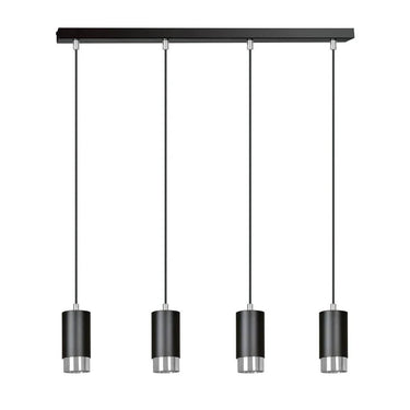 FUMIKO 4-lichts balkhanglamp - Zwart chroom