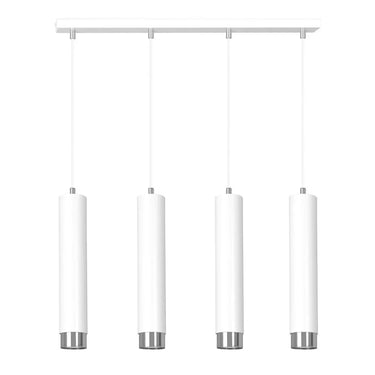 KIBO 4-lichts hanglamp - Wit met chroom details