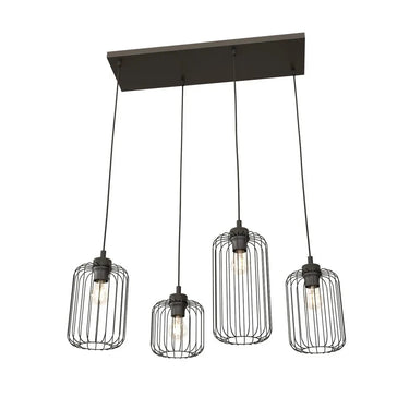 VANDER 4-lichts hanglamp - Zwart frame