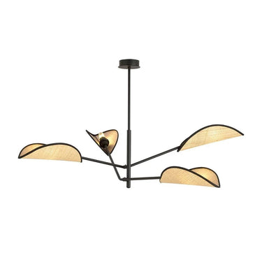VENE 4-lichts hanglamp - Zwart rotan