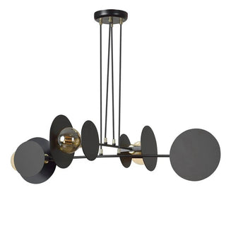 IDEA 4-lichts hanglamp - Zwart metalen schijven - Mooier Thuis