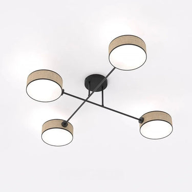 MAGA 4-lichts plafondlamp - Rattan kappen
