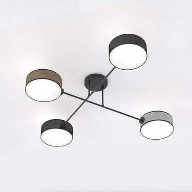 MAGA 4-lichts plafondlamp - Kleurmix textiel