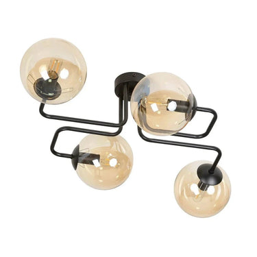 BRENDI 4-lichts plafondlamp - Amber glas