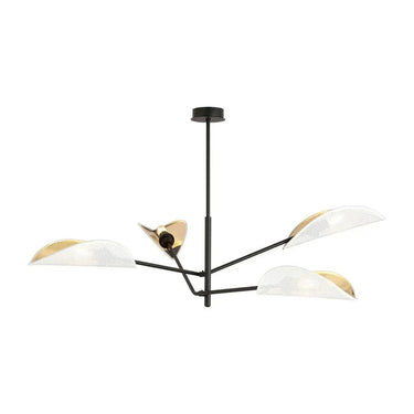VENE 4-lichts hanglamp - Wit met goud accent
