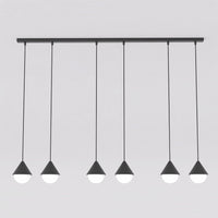 Giro hanglamp wit glas 4-lichts zwart