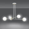 Mooier Thuis - OGNIS 4-lichts balkhanglamp - Wit glas hanglamp met ronde bol - 75 cm breed