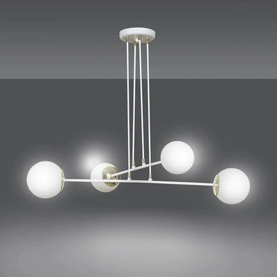 OGNIS 4-flammige Balkenpendelleuchte - Weißglas