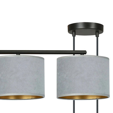 HILDE 4-lichts balkhanglamp - Grijs fluweel