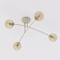 Pregos plafondlamp amber glas 4-lichts amber
