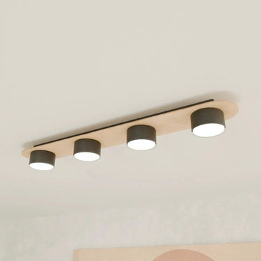 DIAZ 4-lichts plafondlamp - Zwart hout