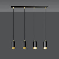 Emibig FUMIKO 4-lichts hanglamp - Zwart met gouden accenten