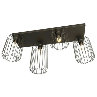 BARN 4-lichts plafondlamp - Zwart frame