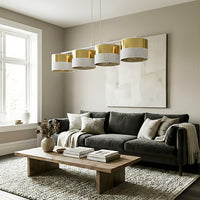 Lux hanglamp textiel 4-lichts wit goud