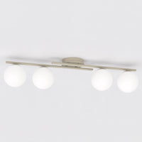 Kairo plafondlamp opaalwit glas 4-lichts mokka