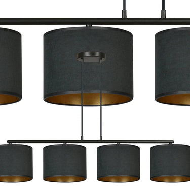 HILDE 4-lichts hanglamp - Zwart fluweel