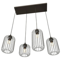 Emibig VANDER 4-lichts hanglamp - Zwart frame