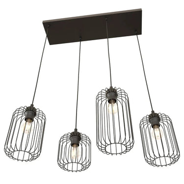 VANDER 4-lichts hanglamp - Zwart frame