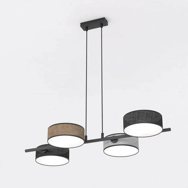 DRUMZ 4-lichts hanglamp - Mix stoffen kappen