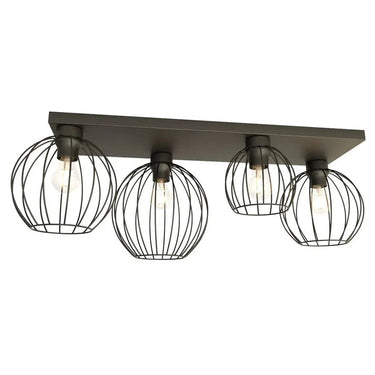 NEST 4-lichts plafondlamp - Zwart frame