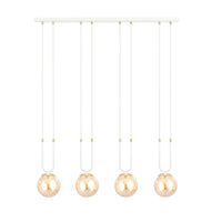 Emibig GLAM 4-lichts hanglamp - Amber glas - Wit frame