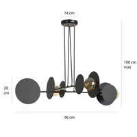 Emibig IDEA 4-lichts hanglamp - Zwart metalen schijven - Mooier Thuis