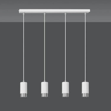 FUMIKO 4-lichts hanglamp - Wit chroom