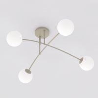 Pregos plafondlamp opaalwit glas 4-lichts