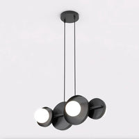 Emibig MODEL 4-lichts hanglamp - Zwart frame wit glas