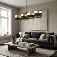 Lux hanglamp 4-lichts zwart goud