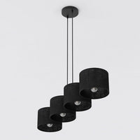 Eco hanglamp textiel 4-lichts zwart