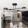 Mooier Thuis - HALO 4-lichts plafondlamp - Zwart plafondlamp met kap - 60 cm breed
