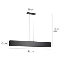 Emibig GENTOR 4-lichts balkhanglamp - Zwart frame
