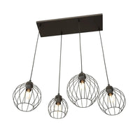 Emibig NANDO 4-lichts hanglamp - Zwart draadframe