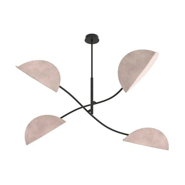 LOTUS 4-lichts hanglamp - Grijs - Zwart frame