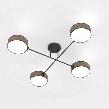 MAGA 4-lichts plafondlamp - Bruin textiel