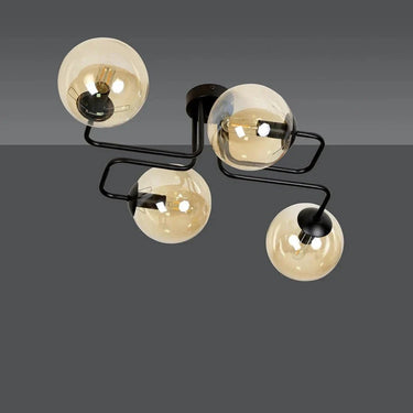 BRENDI 4-lichts plafondlamp - Amber glas