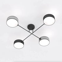Emibig MAGA 4-lichts plafondlamp - Zwart grijs textiel mix