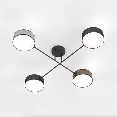 MAGA 4-lichts plafondlamp - Kleurmix textiel