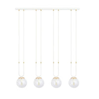Emibig GLAM 4-lichts hanglamp - Wit frame - Helder glas