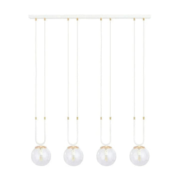 GLAM 4-lichts hanglamp - Wit frame - Helder glas