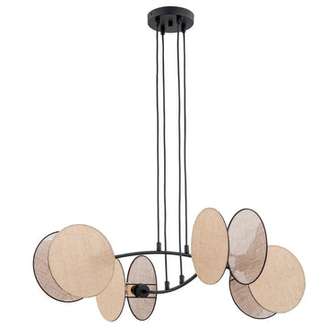 PATTERN 4-lichts hanglamp - Beige stoffen kappen