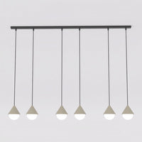 Giro hanglamp wit glas 4-lichts mokka