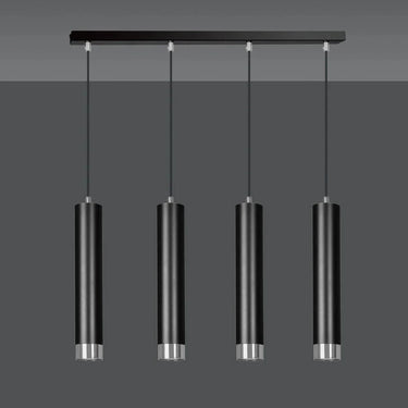 KIBO 4-lichts balkhanglamp - Zwart chroom