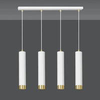 Emibig KIBO 4-lichts hanglamp - Wit met gouden accenten