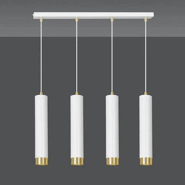 KIBO 4-lichts hanglamp - Wit met gouden accenten
